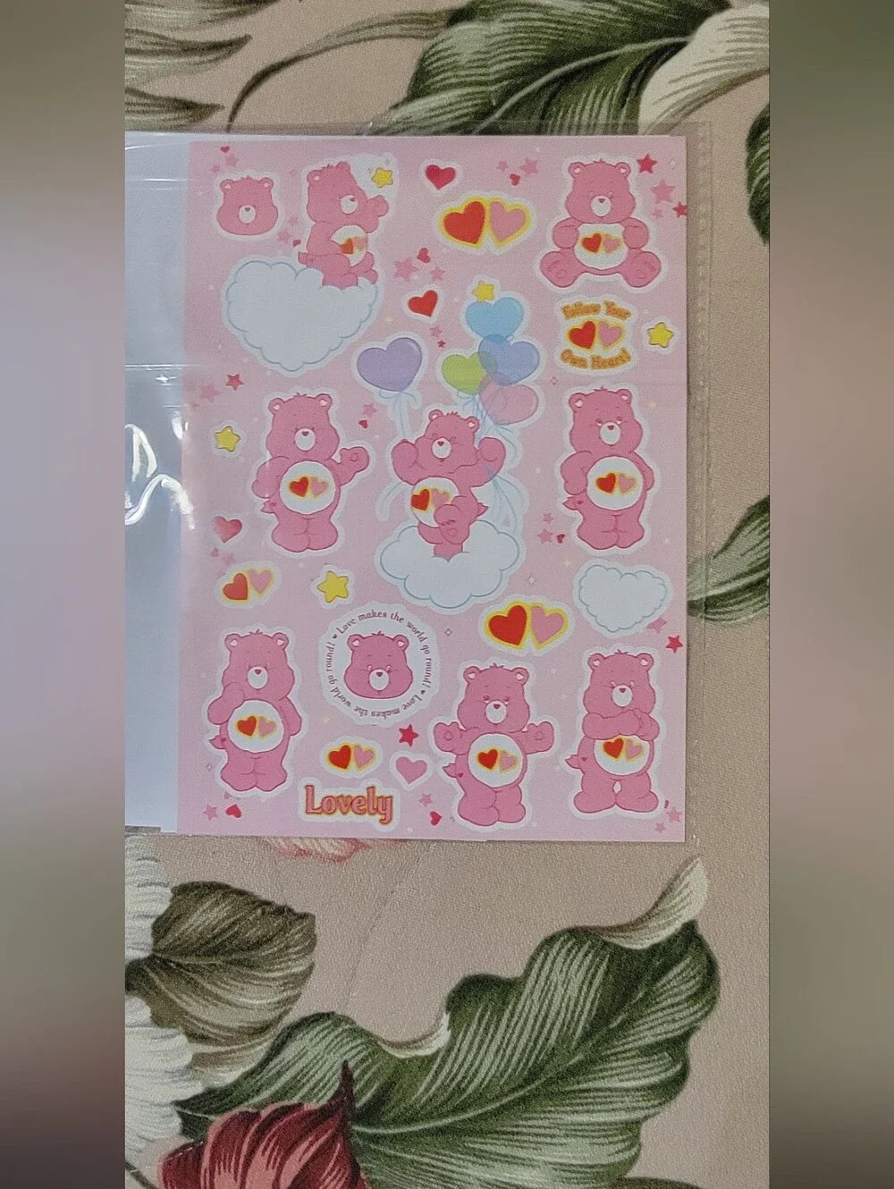 819-Care Bears Pink and Purple School Supplies Backpack Set